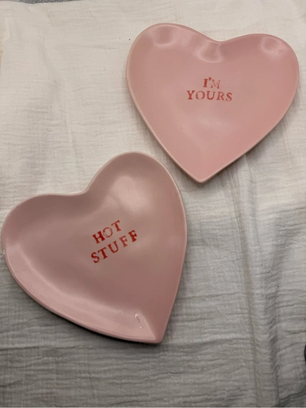 Pottery Barn Pink Heart Dishes - 